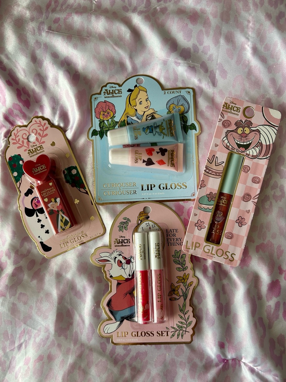 💖Disney Alice and Wonderland Lipgloss Bundle of 4 NEW